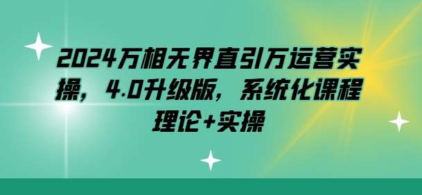 2024万相无界直引万运营实操，4.0升级版，系统化课程 理论+实操-千寻创业网