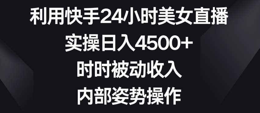 利用快手24小时美女直播，实操日入4500+，时时被动收入，内部姿势操作【揭秘】-千寻创业网