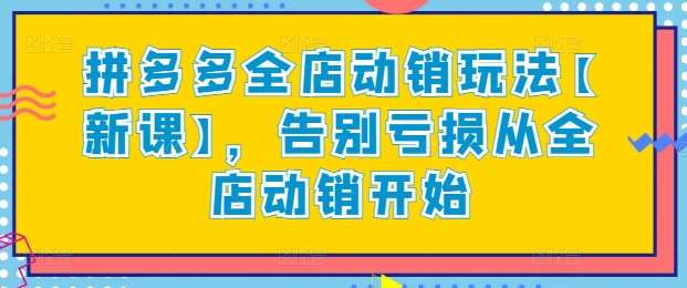 拼多多全店动销玩法【新课】，告别亏损从全店动销开始-千寻创业网