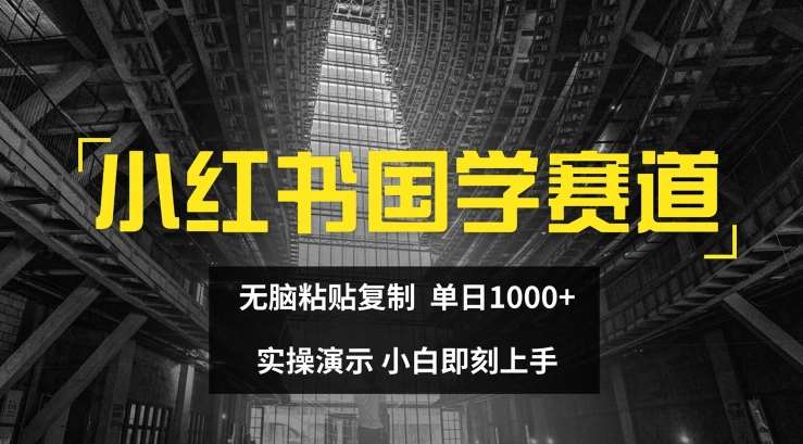 小红书国学赛道，无脑粘贴复制，单日1K，实操演示，小白即刻上手【揭秘】-千寻创业网