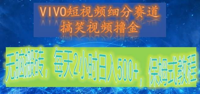 VIVO短视频细分赛道，搞笑视频撸金，无脑搬砖，每天2小时日入500+，保姆式教程-千寻创业网