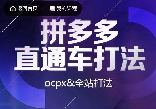 互力·拼多多直通车打法，ocpx&全站打法-千寻创业网