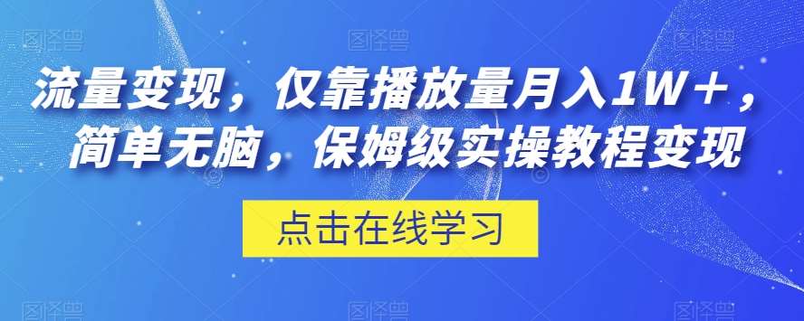 流量变现，仅靠播放量月入1W＋，简单无脑，保姆级实操教程【揭秘】-千寻创业网