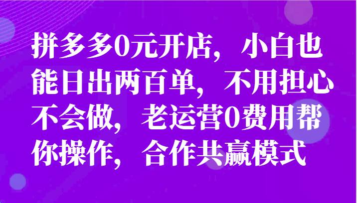 最新拼多多优质项目小白福利，两天销量过百单，不收费、老运营代操作-千寻创业网