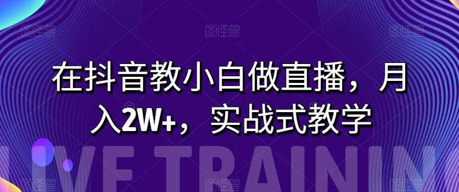 在抖音教小白做直播，月入2W+，实战式教学【揭秘】-千寻创业网