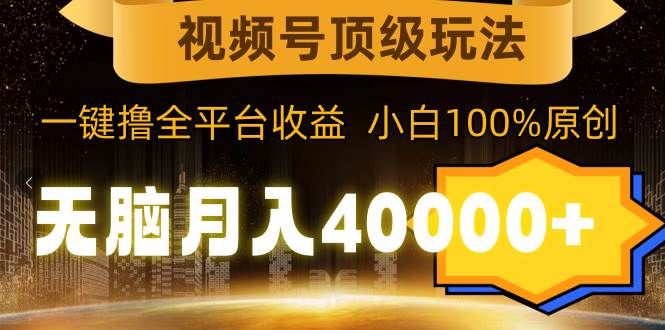 （9281期）视频号顶级玩法，无脑月入40000+，一键撸全平台收益，纯小白也能100%原创-千寻创业网