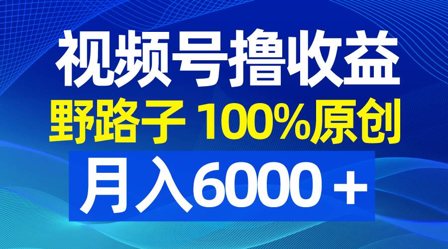 （8679期）视频号野路子撸收益，100%原创，条条爆款，月入6000＋-千寻创业网