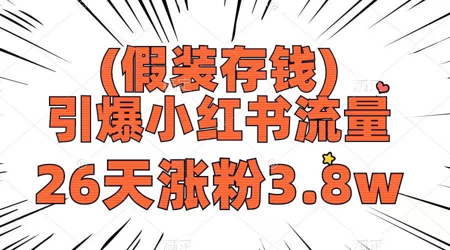 （8217期）假装存钱，引爆小红书流量， 26天涨粉3.8w，作品制作简单，多种变现方式-千寻创业网