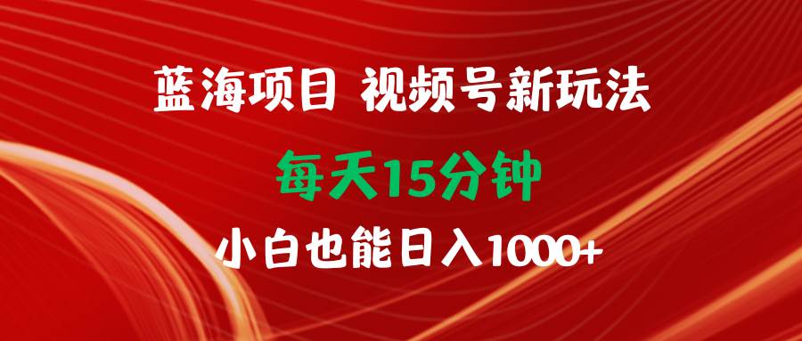 （9813期）蓝海项目视频号新玩法 每天15分钟 小白也能日入1000+-千寻创业网