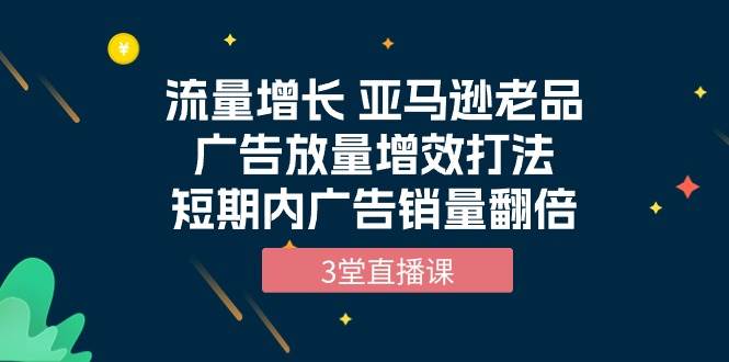 （10112期）流量增长 亚马逊老品广告放量增效打法，短期内广告销量翻倍（3堂直播课）-千寻创业网