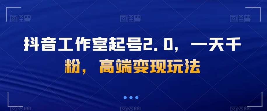 抖音工作室起号2.0，一天千粉，高端变现玩法【揭秘】-千寻创业网