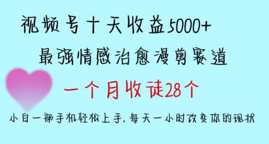 十天收益5000+，多平台捞金，视频号情感治愈漫剪，一个月收徒28个，小白一部手机轻松上手【揭秘】-千寻创业网