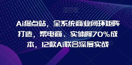 Ai终点站，全系统商业闭环矩阵打造，帮电商、实体降70%成本，12款Ai联合深度实战【0906更新】-千寻创业网