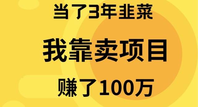 （9100期）当了3年韭菜，我靠卖项目赚了100万-千寻创业网