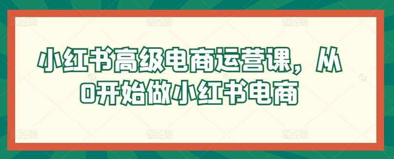 小红书高级电商运营课，从0开始做小红书电商-千寻创业网