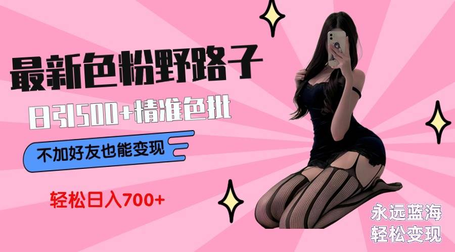 （9119期）最新色粉变现野路子，日引500+老色批 可不加好友直接变现 小白轻松日入700+-千寻创业网