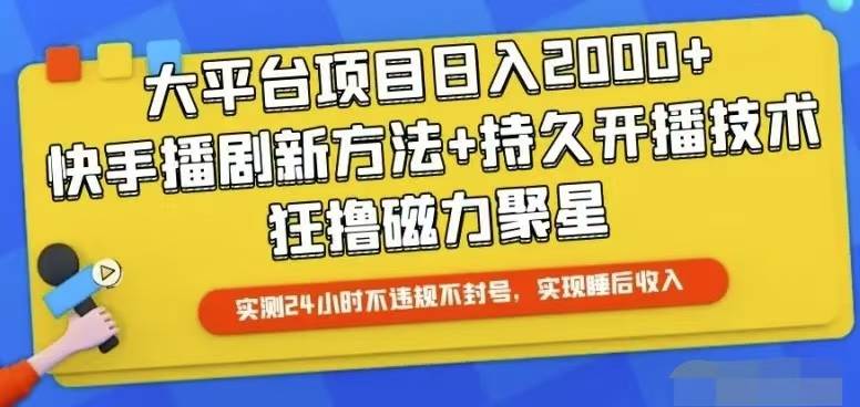（10694期）快手24小时无人直播，真正实现睡后收益-千寻创业网