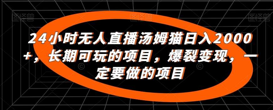 24小时无人直播汤姆猫日入2000+，长期可玩的项目，爆裂变现，一定要做的项目【揭秘】-千寻创业网