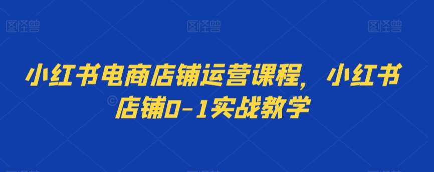 小红书电商店铺运营课程，小红书店铺0-1实战教学-千寻创业网
