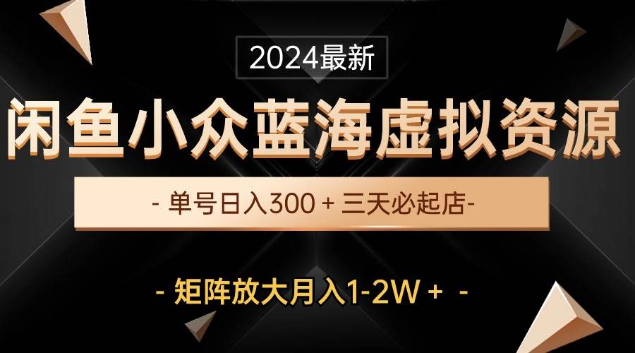 （10336期）最新闲鱼小众蓝海虚拟资源，单号日入300＋，三天必起店，矩阵放大月入1-2W-千寻创业网