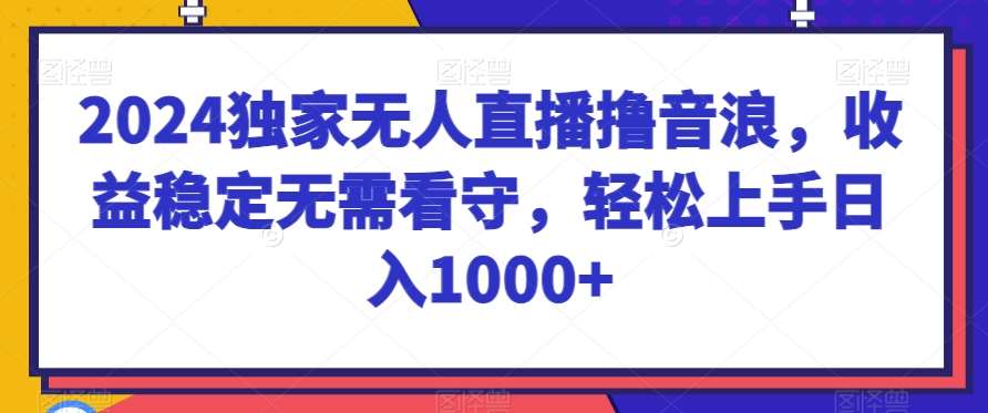 2024独家无人直播撸音浪，收益稳定无需看守，轻松上手日入1000+【揭秘】-千寻创业网