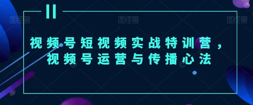 视频号短视频实战特训营，视频号运营与传播心法-千寻创业网