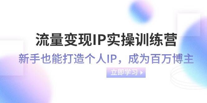 流量变现IP实操训练营：新手也能打造个人IP，成为百万 博主（46节课）-千寻创业网