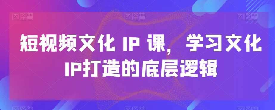 短视频文化IP课，学习文化IP打造的底层逻辑-千寻创业网