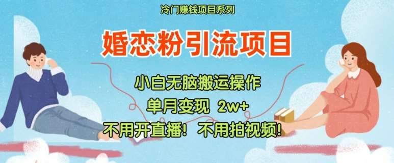 小红书婚恋粉引流，不用开直播，不用拍视频，不用做交付【揭秘】-千寻创业网