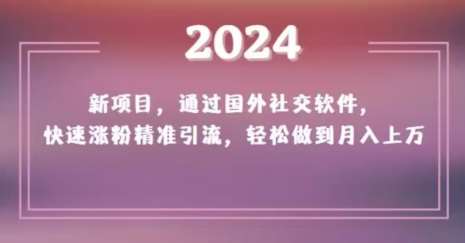 2024新项目，通过国外社交软件，快速涨粉精准引流，轻松做到月入上万【揭秘】-千寻创业网