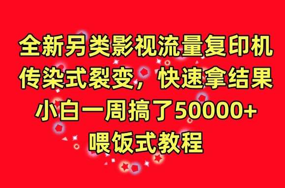 全新另类影视流量复印机，传染式裂变，快速拿结果，小白一周搞了50000+，喂饭式教程【揭秘】-千寻创业网
