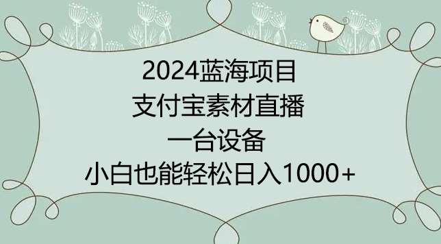 2024年蓝海项目，支付宝素材直播，无需出境，小白也能日入1000+ ，实操教程【揭秘】-千寻创业网