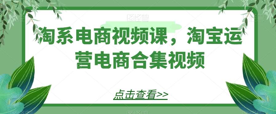 淘系电商视频课，淘宝运营电商合集视频-千寻创业网