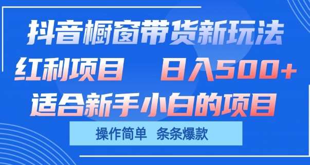 抖音橱窗带货新玩法，单日收益几张，操作简单，条条爆款【揭秘】-千寻创业网