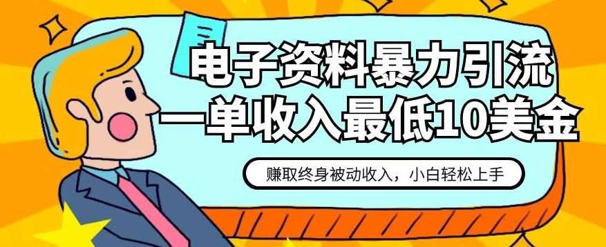 电子资料暴力引流，一单最低10美金，赚取终身被动收入，保姆级教程【揭秘】-千寻创业网