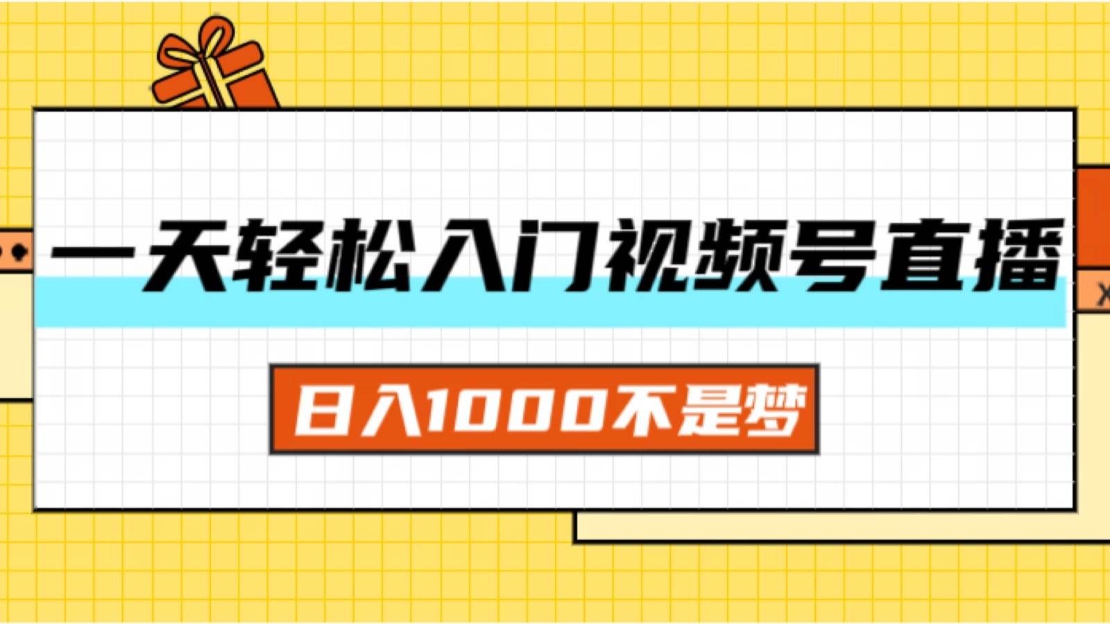 （11906期）一天入门视频号直播带货，日入1000不是梦-千寻创业网