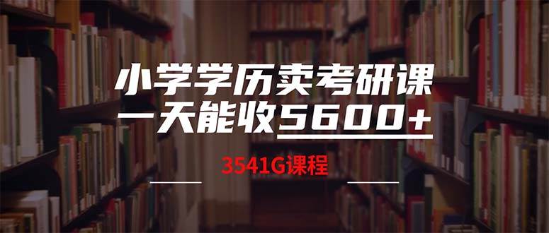 （12556期）小学学历卖考研课程，一天收5600（附3580G考研合集）-千寻创业网