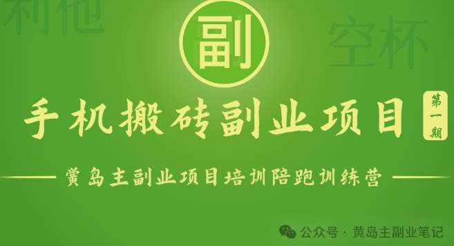 手机搬砖小副业项目训练营1.0，实测1小时收益50+，一部手机轻松日入100+-千寻创业网