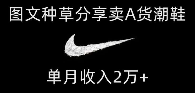 靠图文种草分享卖A货潮鞋，每天一小时，单月收入2万+【揭秘】-千寻创业网