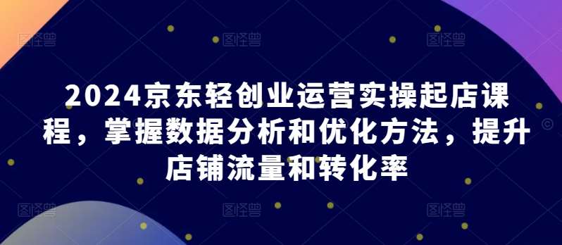 2024京东轻创业运营实操起店课程，掌握数据分析和优化方法，提升店铺流量和转化率-千寻创业网