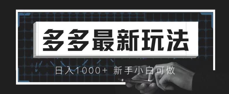 价值4980的拼多多最新玩法，月入3w【新手小白必备项目】【揭秘】-千寻创业网