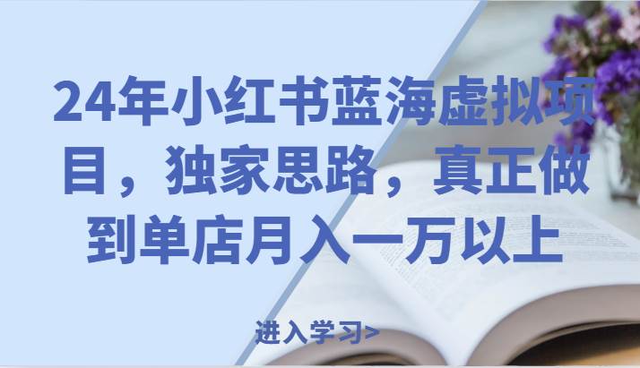 24年小红书蓝海虚拟项目，独家思路，真正做到单店月入一万以上。-千寻创业网
