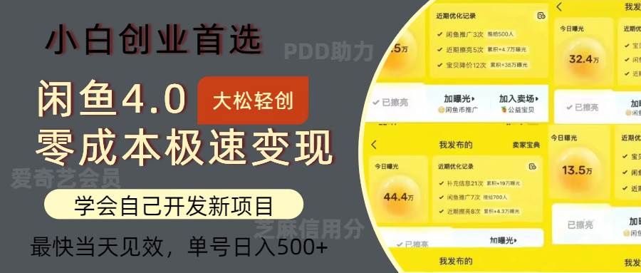 （12434期）闲鱼0成本极速变现项目，多种变现方式 单号日入500+最新玩法-千寻创业网
