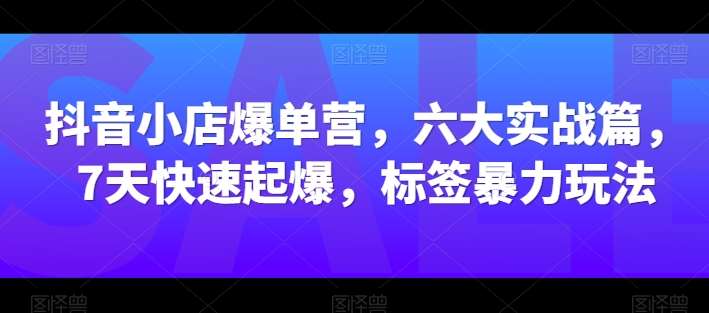 抖音小店爆单营，六大实战篇，7天快速起爆，标签暴力玩法-千寻创业网