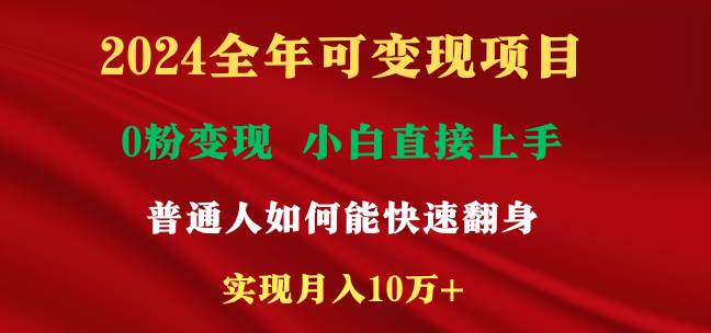 （9045期）2024全年可变现项目，一天收益至少2000+，小白上手快，普通人就要利用互…-千寻创业网