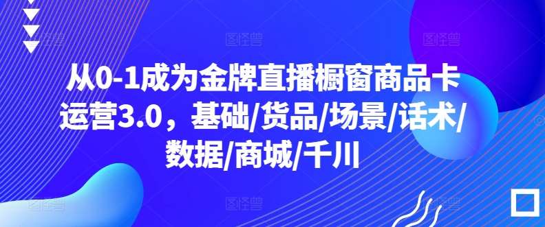 从0-1成为金牌直播橱窗商品卡运营3.0，基础/货品/场景/话术/数据/商城/千川-千寻创业网