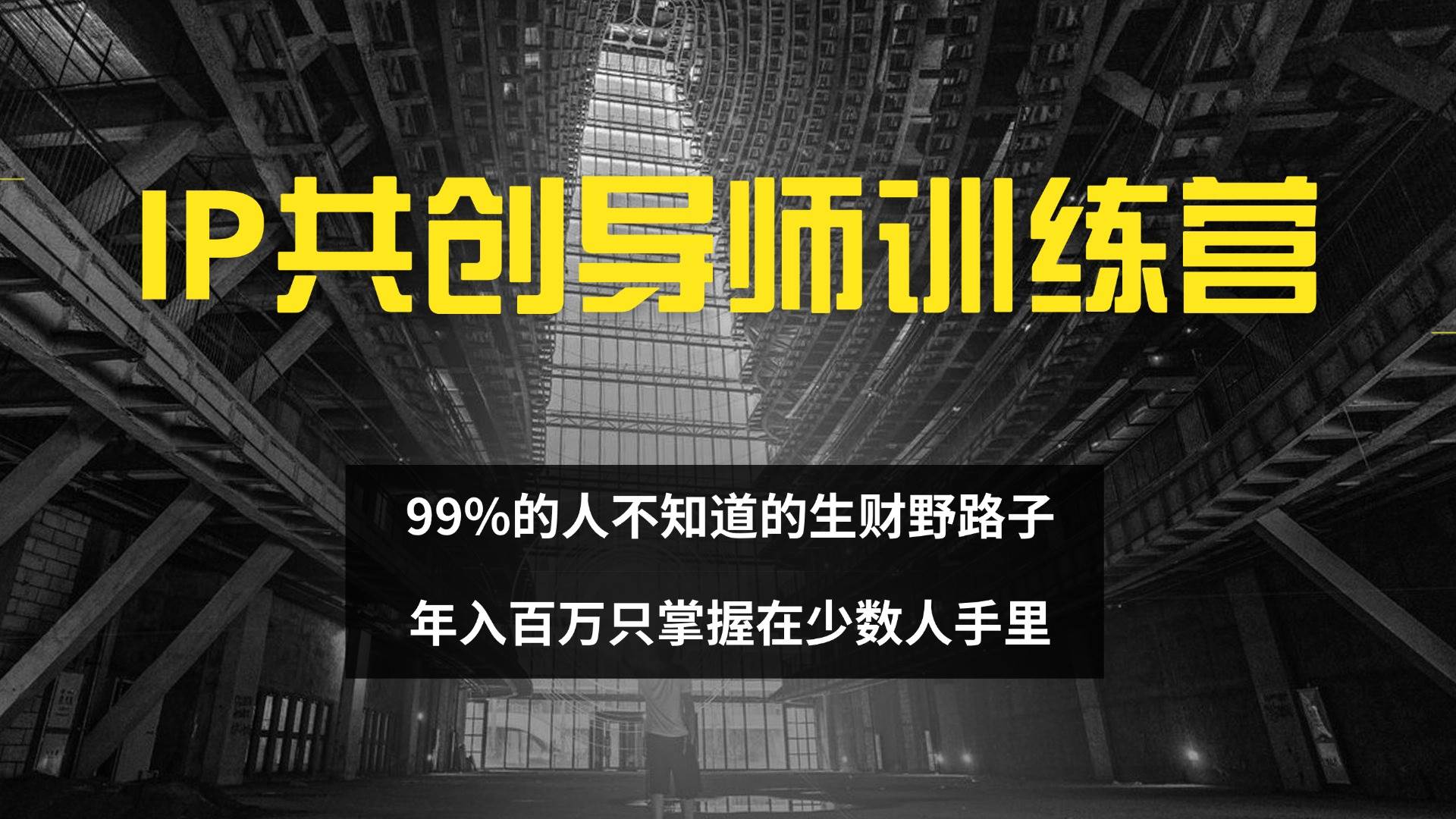 （12504期）IP共创导师训练营 99%的人不知道的生财野路子 只掌握在少数人手里-千寻创业网