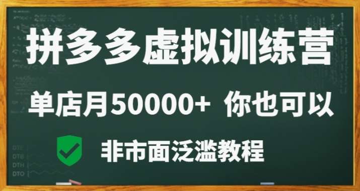 拼多多虚拟电商训练营月入30000+你也行，暴利稳定长久，副业首选-千寻创业网
