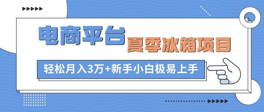 （10934期）电商平台夏季冰箱项目，轻松月入3万+，新手小白极易上手-千寻创业网
