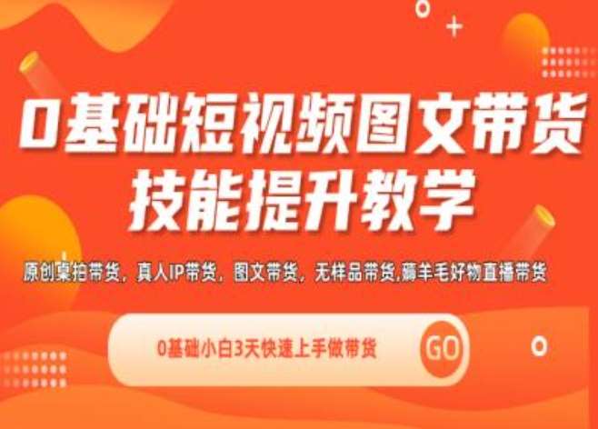 0基础短视频图文带货实操技能提升教学(直播课+视频课),0基础小白3天快速上手做带货-千寻创业网